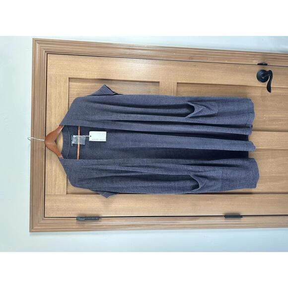 NWT Barefoot Dreams Cozychic Ultra Lite Sleeveless Long Cardigan Pacific Blue XL - Picture 2 of 12